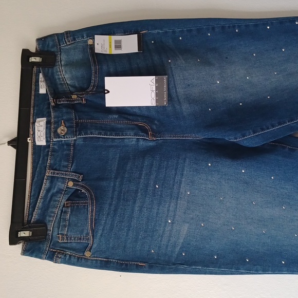 Sofia Jeans Women's Rosa Curvy High Rise Destructed Skinny Ankle Jeans bling - Picture 2 of 11